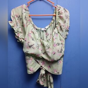 Floral Green Women's Top